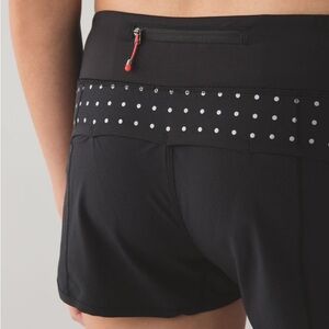 Lululemon Speed Shorts Black Reflective Dots
